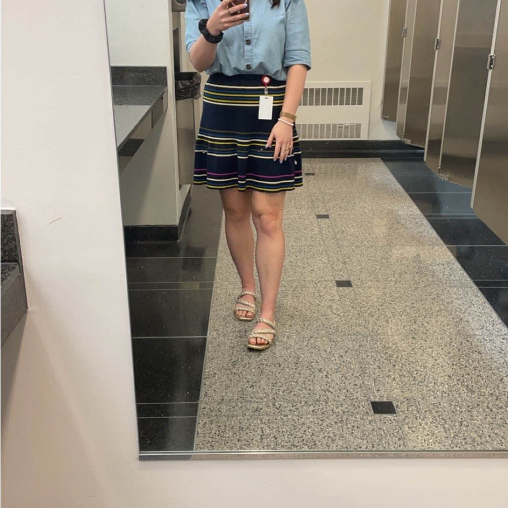 RACHEL Rachel Roy Multicolor Striped Skirt
